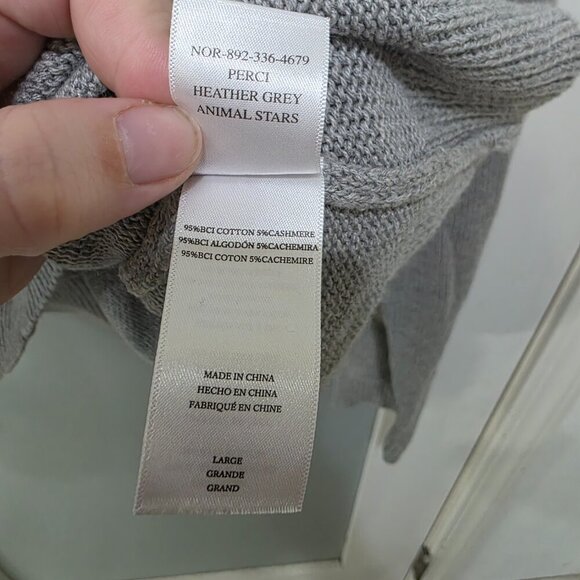 Rails Womens Crewneck Star Print Sweater Gray Size L Soft Knit Lightweight - Picture 5 of 10